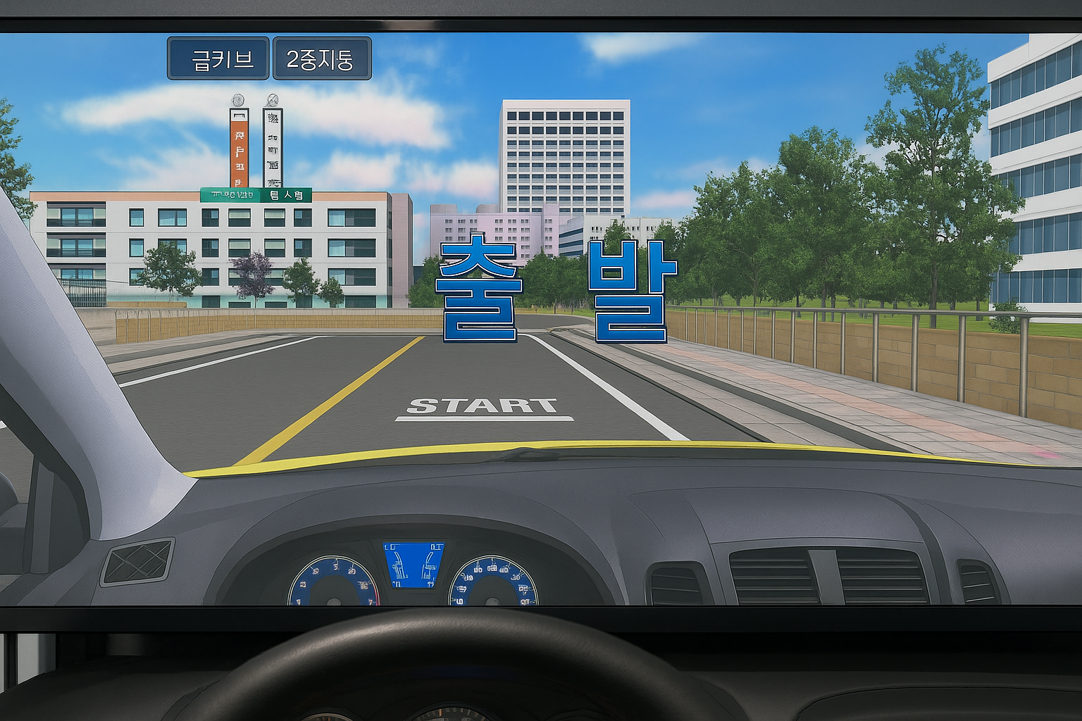 운전면허 취득 준비, 실제 시험 코스를 기반으로 한 실내 운전연습장 - 즐겁게 연습하는 실내연습장