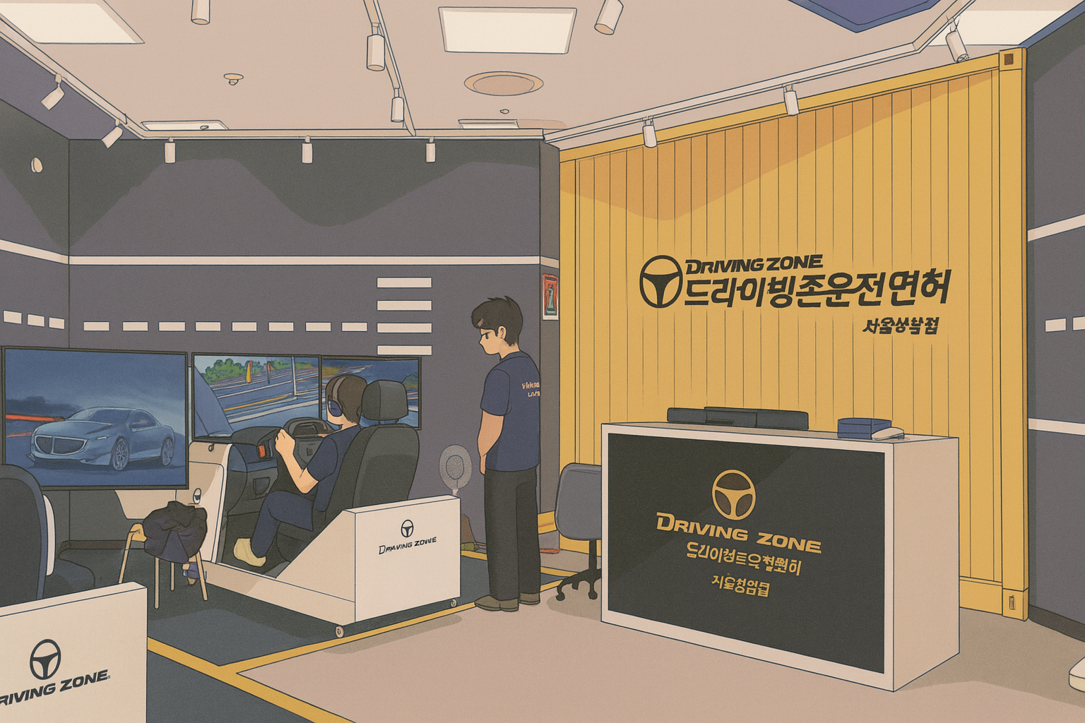 운전면허 취득 준비, 실제 시험 코스를 기반으로 한 실내 운전연습장 - 실제 시험코스 연습하기